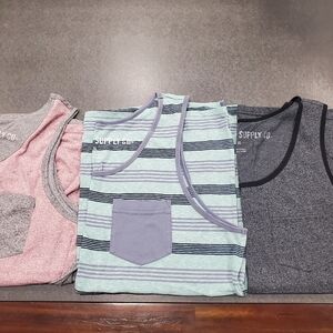 Mossimo Supply Co Blue and Gray Tank Tops Casual Comfort